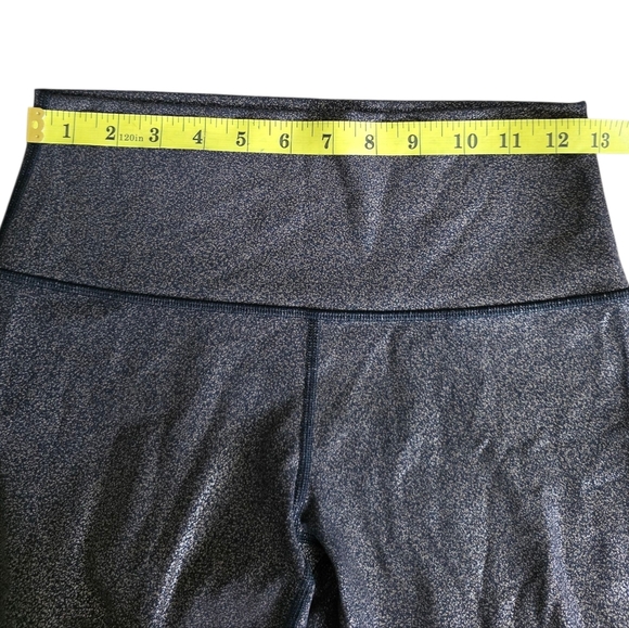 Lululemon Wunder Under Crop Leggings High-Rise Luminosity Blck Foil 21" Sz 6 - Picture 3 of 14